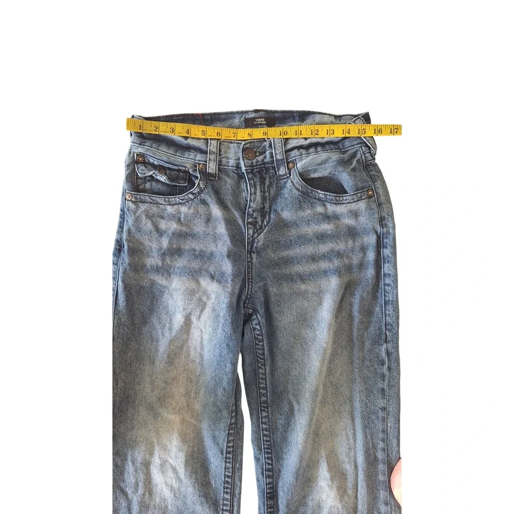 True Religion Vinny Ultra Baggy Jeans Blue Distressed Wide Leg Mens 28 x 29